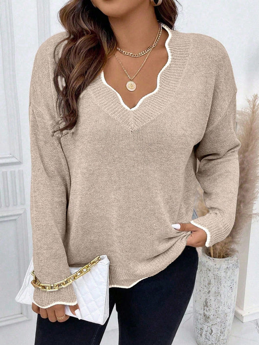 Dames Trui Oversized |  Scallop afwerking