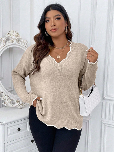 Dames Trui Oversized |  Scallop afwerking