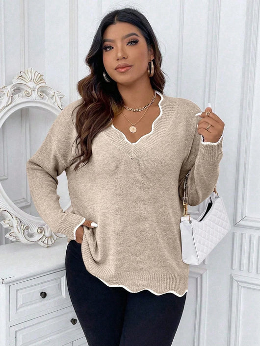 Dames Trui Oversized |  Scallop afwerking