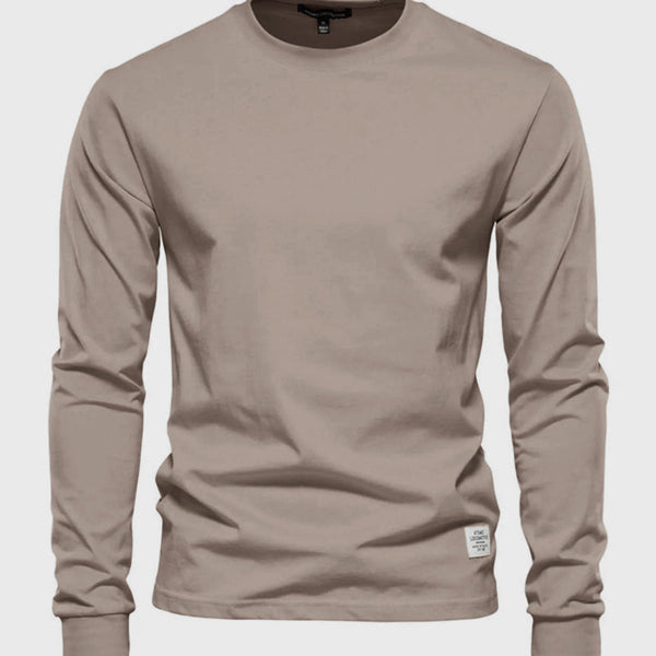Male Long Sleeve Shirt with Round Neck