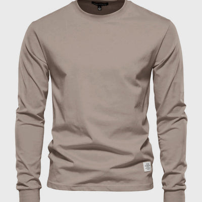 Male Long Sleeve Shirt with Round Neck