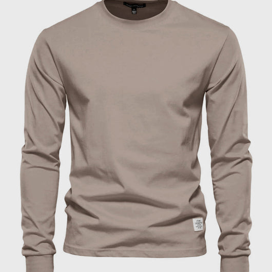 Male Long Sleeve Shirt with Round Neck
