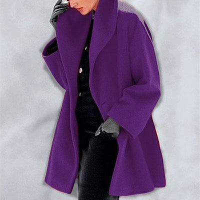 Dames Effen Wikkeljas met Unieke Kraag | Herfst & Winter