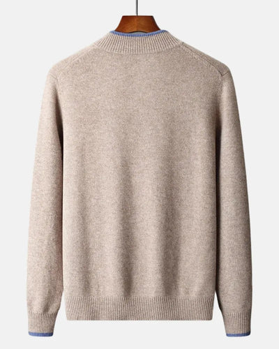 Heren Vest met Rits en Gebreide Kraag