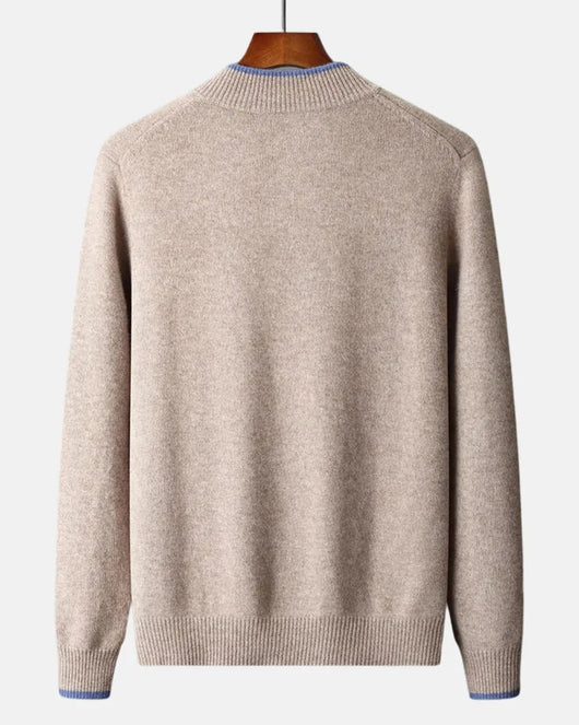 Heren Vest met Rits en Gebreide Kraag