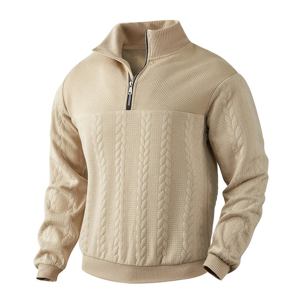 Heren Pullover met Kwart Rits en Relaxed Fit