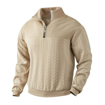 Heren Pullover met Kwart Rits en Relaxed Fit