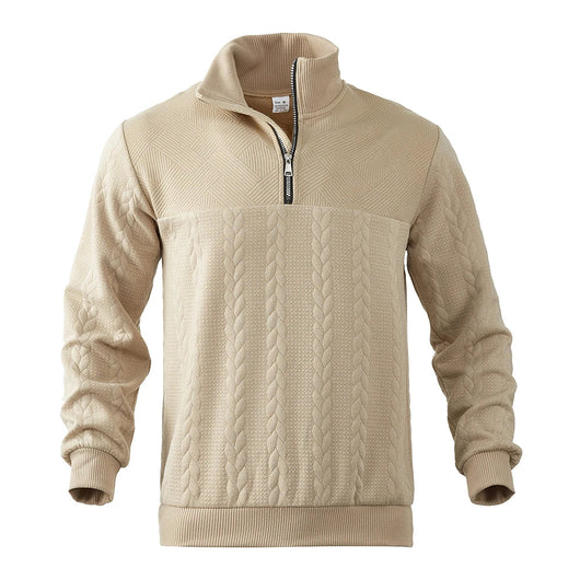 Heren Pullover met Kwart Rits en Relaxed Fit