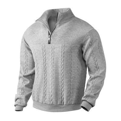 Heren Pullover met Kwart Rits en Relaxed Fit