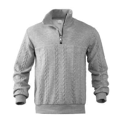 Heren Pullover met Kwart Rits en Relaxed Fit