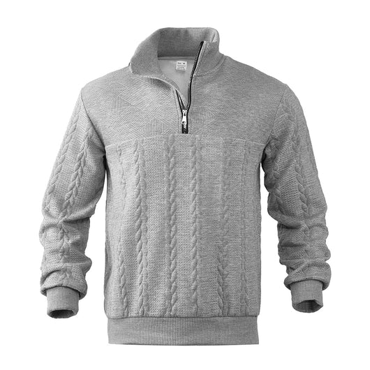 Heren Pullover met Kwart Rits en Relaxed Fit