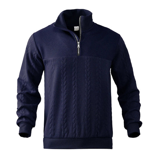 Heren Pullover met Kwart Rits en Relaxed Fit