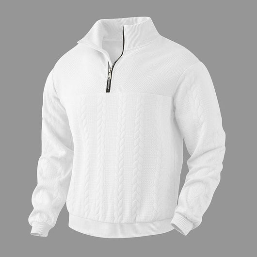 Heren Pullover met Kwart Rits en Relaxed Fit