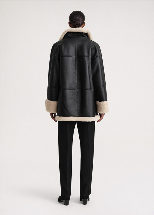 Oversized leren jas voor dames