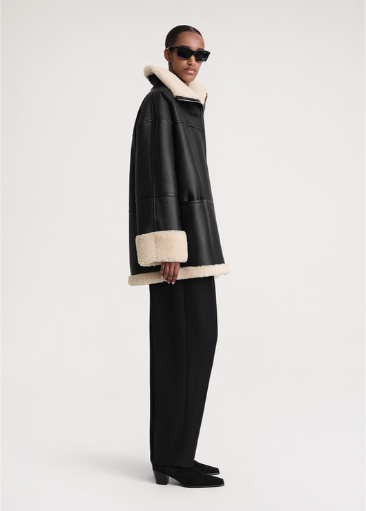 Oversized leren jas voor dames