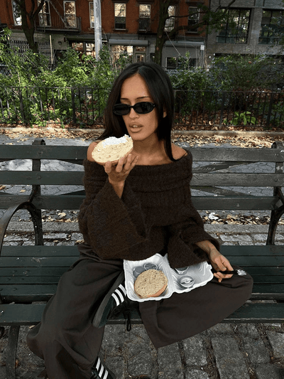 Elegante Off-Shoulder Gebreide Trui | Dames Sweater