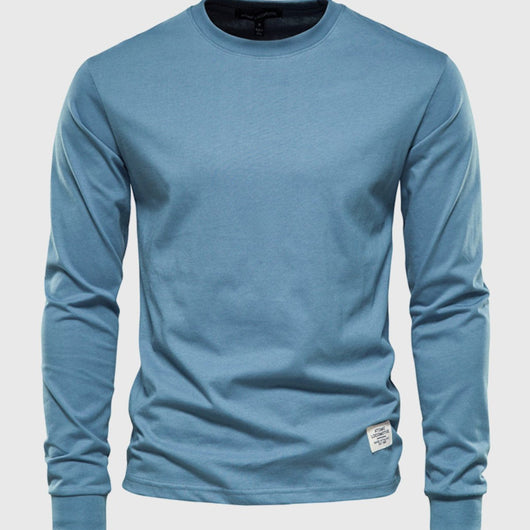 Male Long Sleeve Shirt with Round Neck