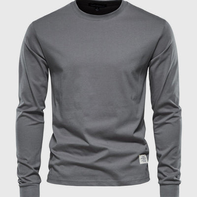 Male Long Sleeve Shirt with Round Neck
