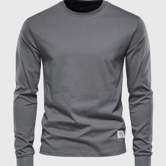 Male Long Sleeve Shirt with Round Neck