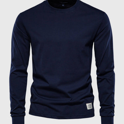 Male Long Sleeve Shirt with Round Neck