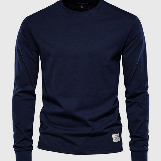 Male Long Sleeve Shirt with Round Neck