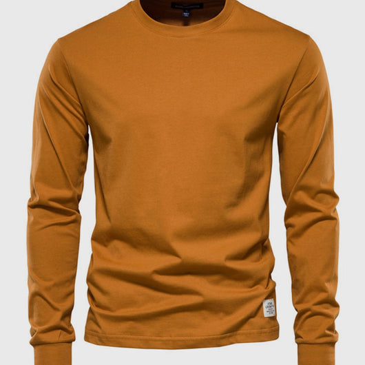 Male Long Sleeve Shirt with Round Neck