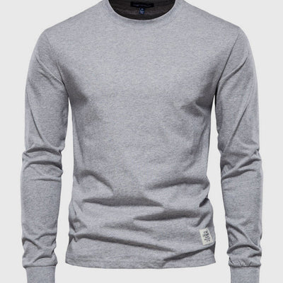 Male Long Sleeve Shirt with Round Neck