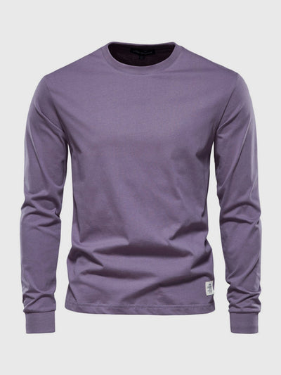 Male Long Sleeve Shirt with Round Neck