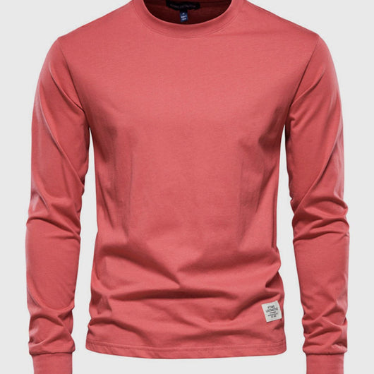 Male Long Sleeve Shirt with Round Neck