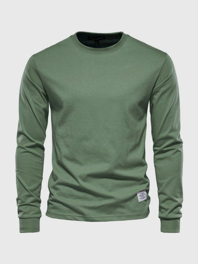 Male Long Sleeve Shirt with Round Neck