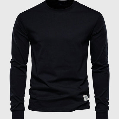 Male Long Sleeve Shirt with Round Neck