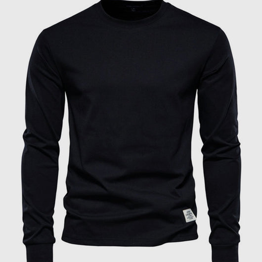 Male Long Sleeve Shirt with Round Neck