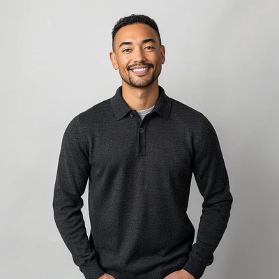 Male Polo Knit Pullover