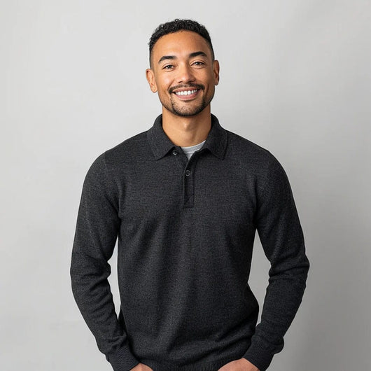 Male Polo Knit Pullover