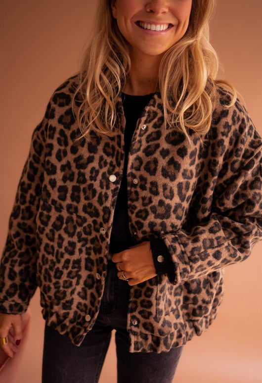 Animalprint Jas met Zachte Warme Voering