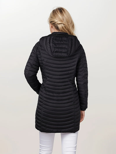 Casual gewatteerde jas met capuchon en rits voorkant