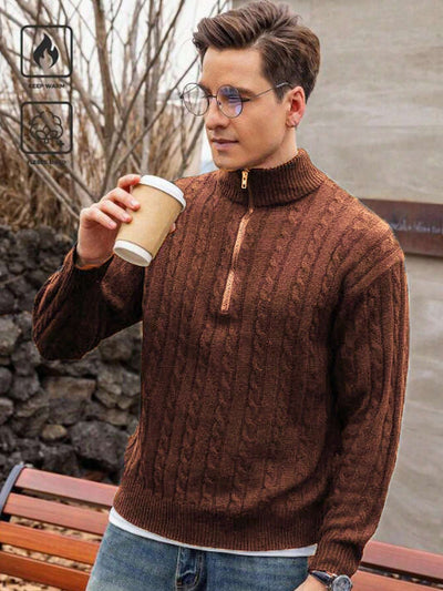 Casual herensweater met lange mouwen en ritssluiting