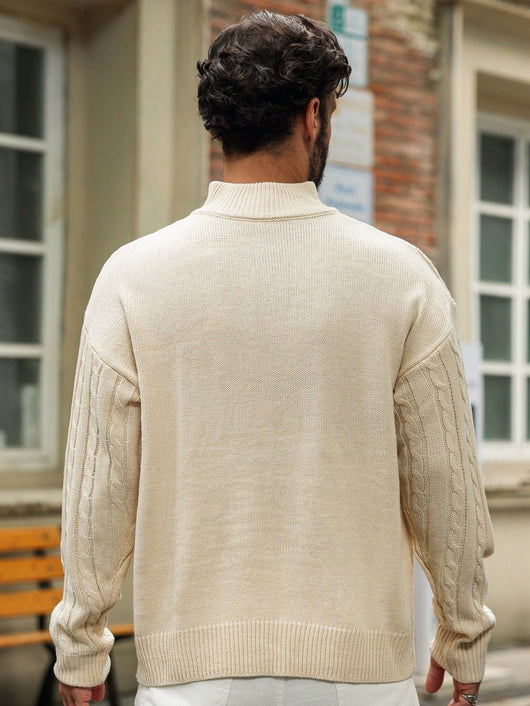 Casual herensweater met lange mouwen en ritssluiting