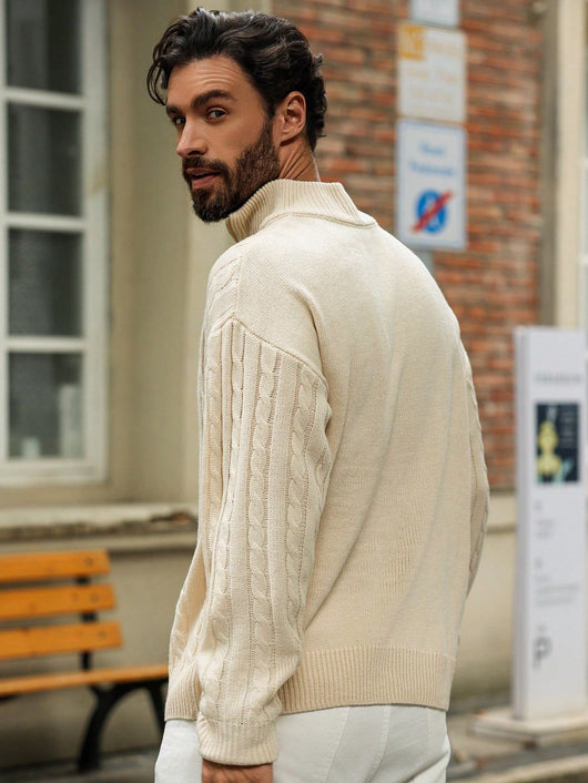 Casual herensweater met lange mouwen en ritssluiting