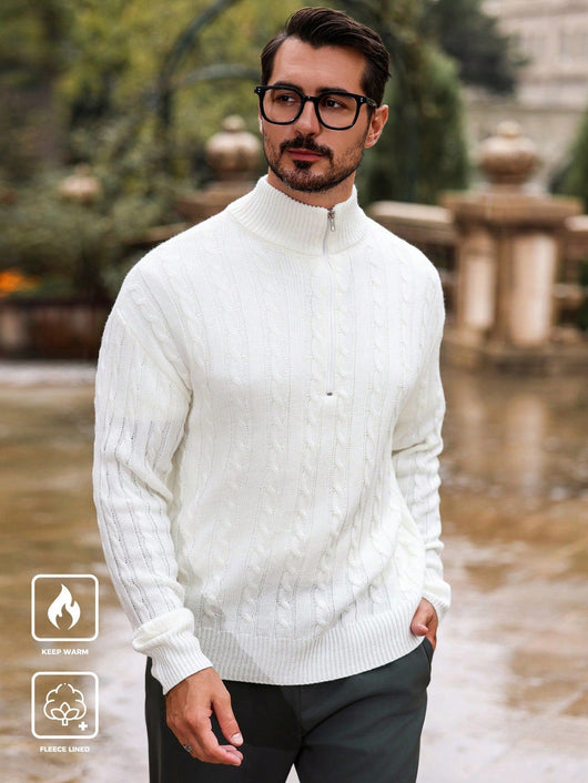 Casual herensweater met lange mouwen en ritssluiting