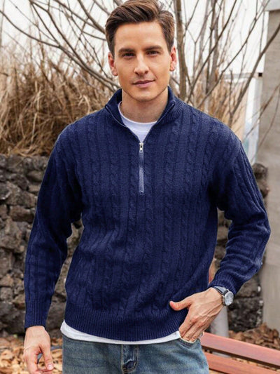 Casual herensweater met lange mouwen en ritssluiting